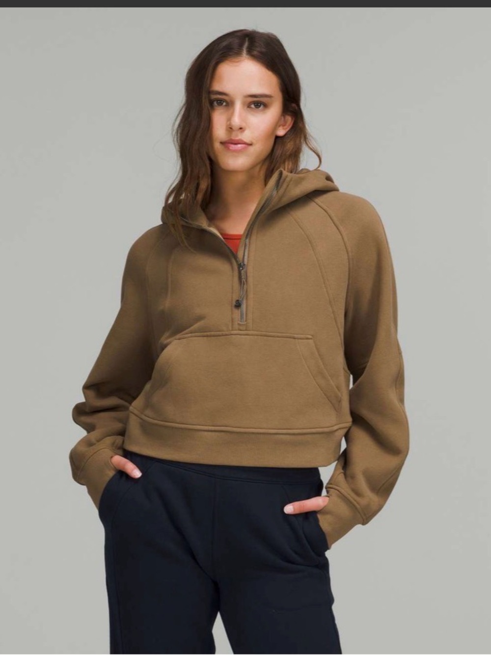 lululemon athletica Brown Half-Zip Hoodie